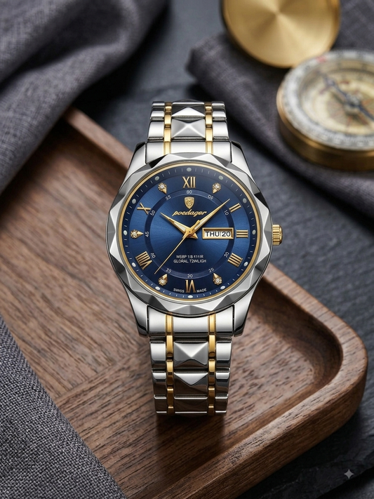 POEDAGAR Most Selling Day Date Watch For Men's
