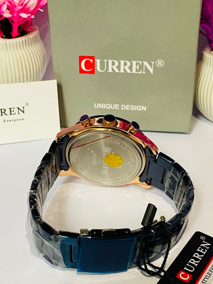 Curren 8355 -stainless steel chronogrph working