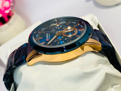 Curren 8355 -stainless steel chronogrph working