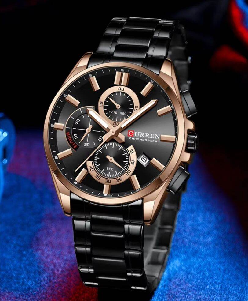 Curren choreograph design chain and leather strap
