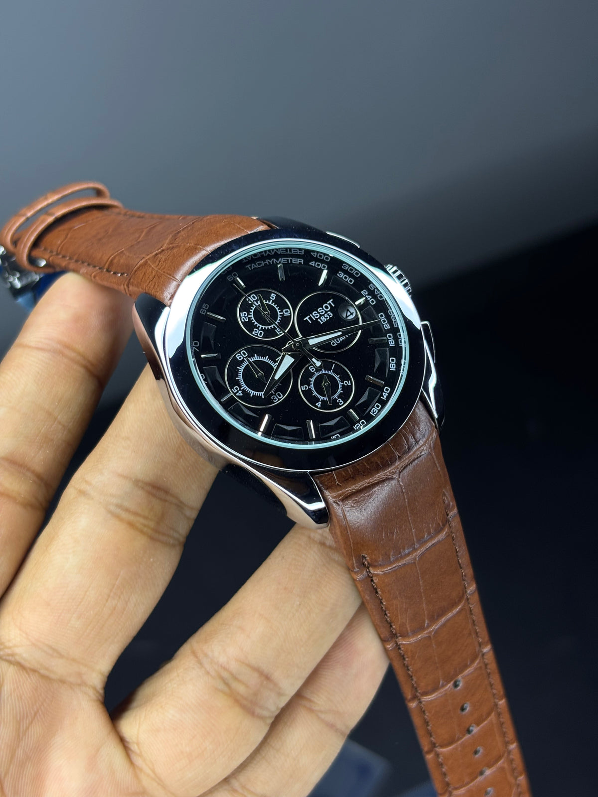 Tissot Lether strap chronograph watch