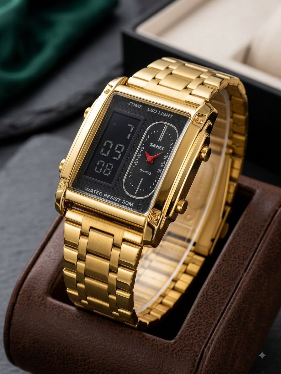 Skmei 1868 Dual time unique design watch